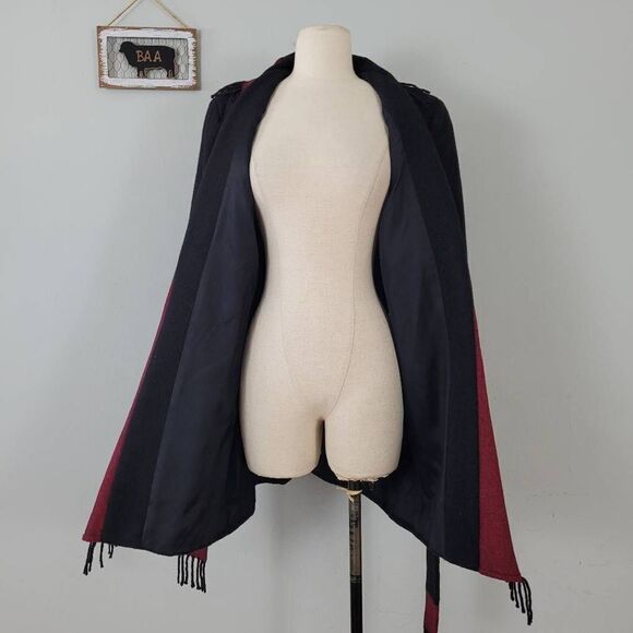 Vintage Worth 100% Camel Hair Fringed Jacket & Wrap Skirt Set Sz 8/10 Black USA - Picture 6 of 10